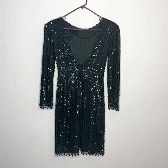 VINTAGE GLENROB SEQUIN Long Sleeve Dress size 4 - Picture 5 of 13
